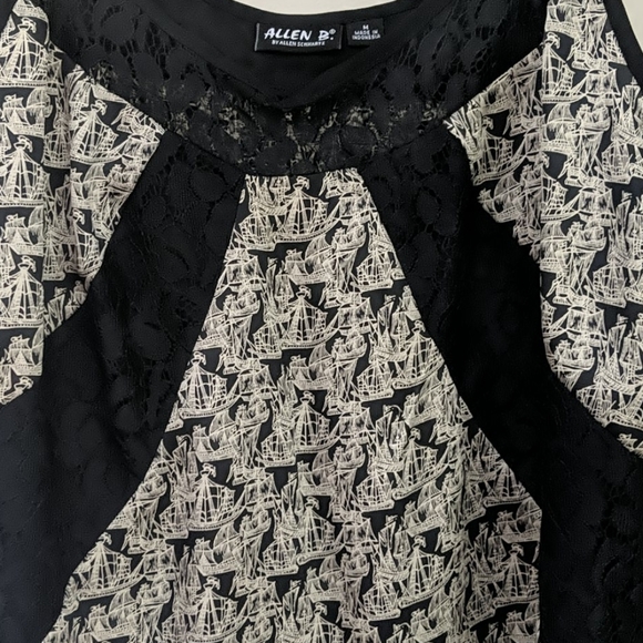 Allen B. Swing Satin Tank with Lace inlay - Picture 3 of 5